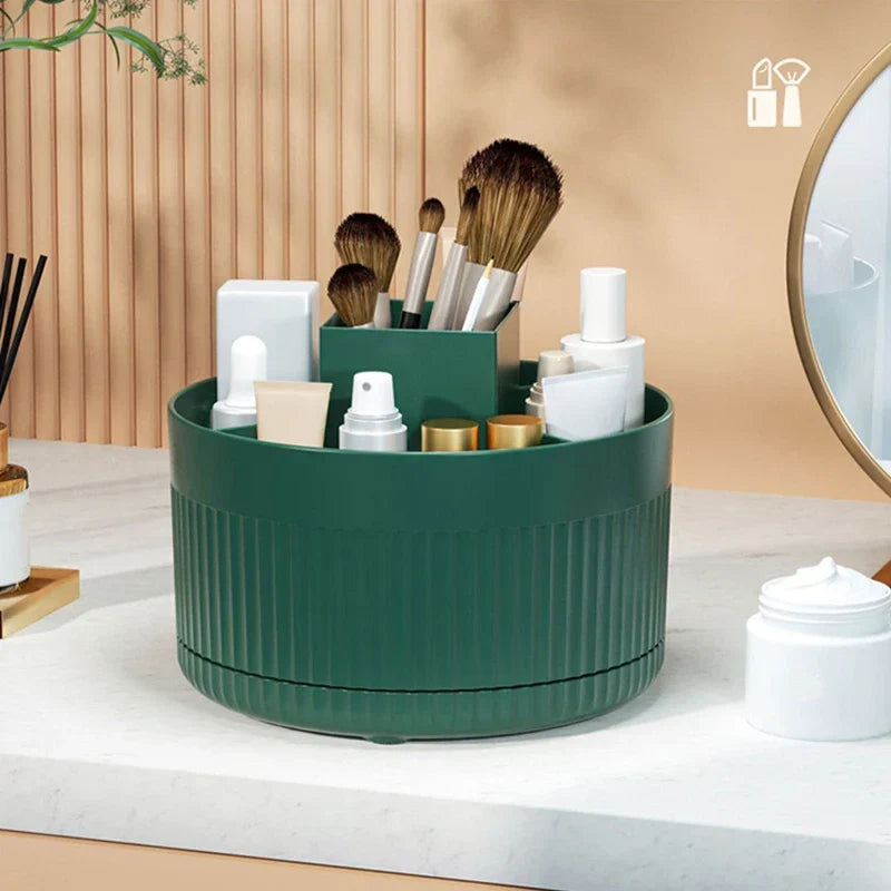 360 rotativa maquiagem desktop caixa de armazenamento cosméticos organizador grande capacidade para banheiro portátil batom maquiagem escova caneta titular