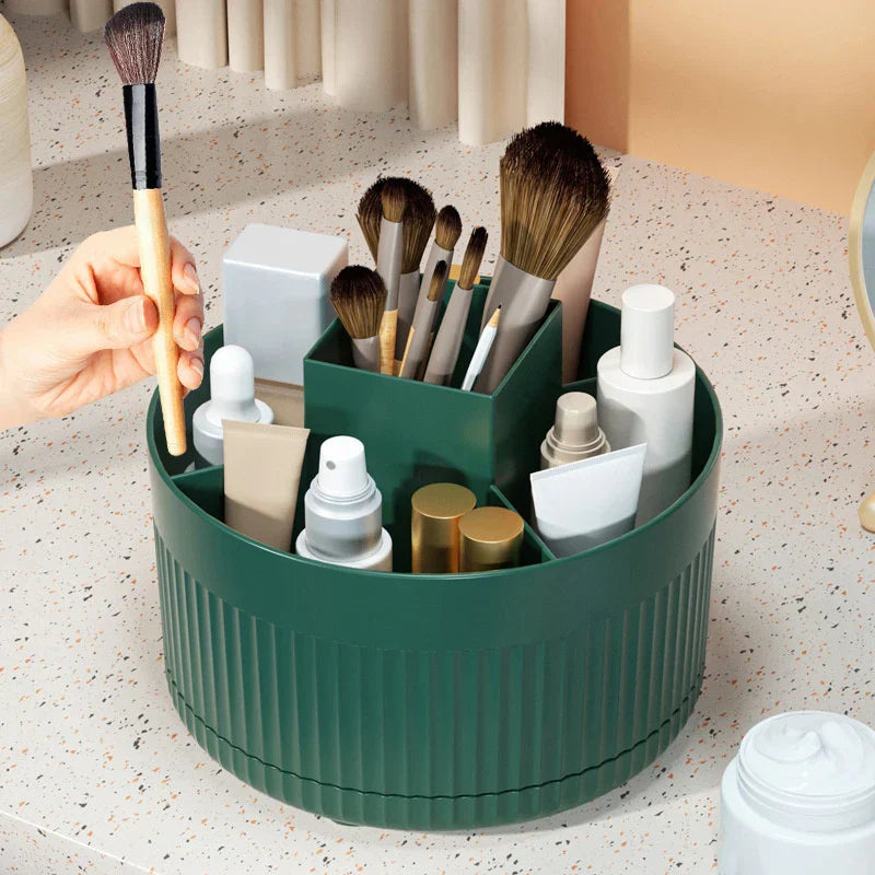 360 rotativa maquiagem desktop caixa de armazenamento cosméticos organizador grande capacidade para banheiro portátil batom maquiagem escova caneta titular