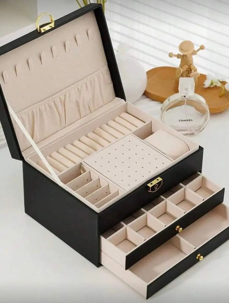 Porta joias Premium em couro - Proteja e guarde com estilo.