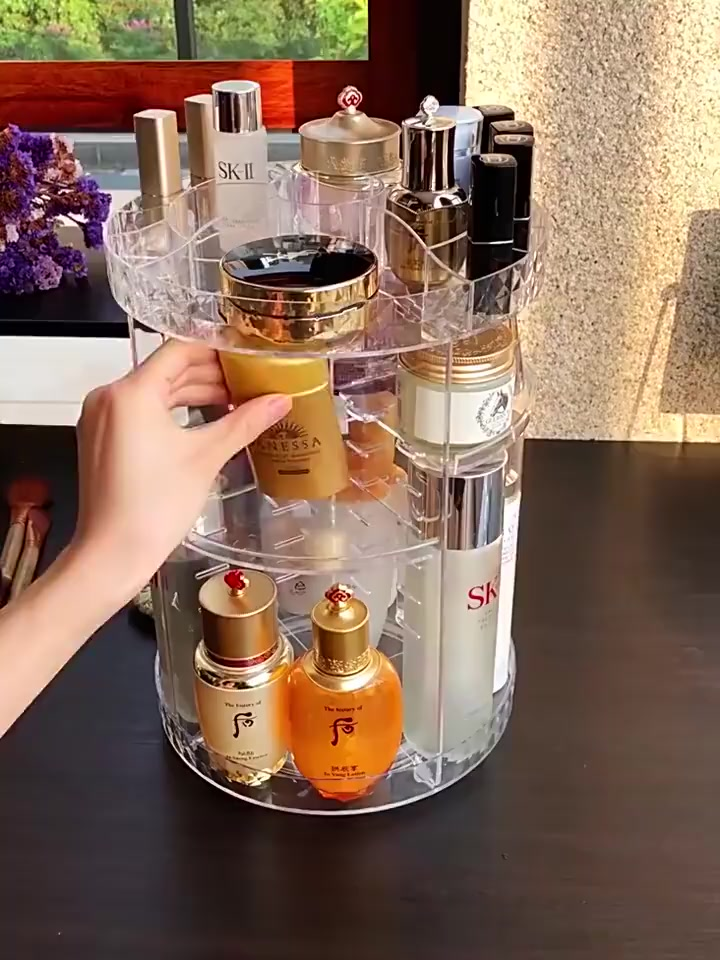 Organizador De Cosmético Maquiagem Acrílico Giratório 360º Acrílico Giratório 360º Torre