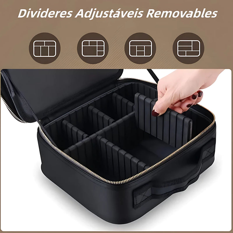 Maleta de Maquiagem com espelho e LED