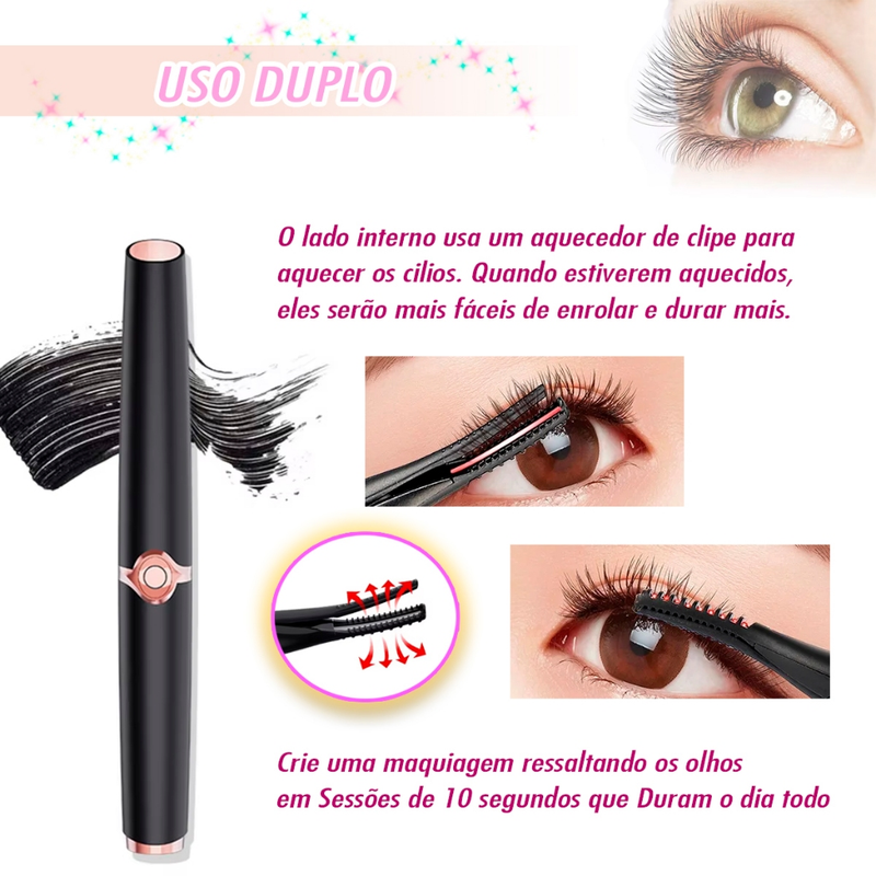 Curvador Modelador de Cilios Eletrico Recarregavel Portatil De Bolso USB Tipo C Chapinha Aquecido Temperatura Cilios Grandes Curvados Curvex