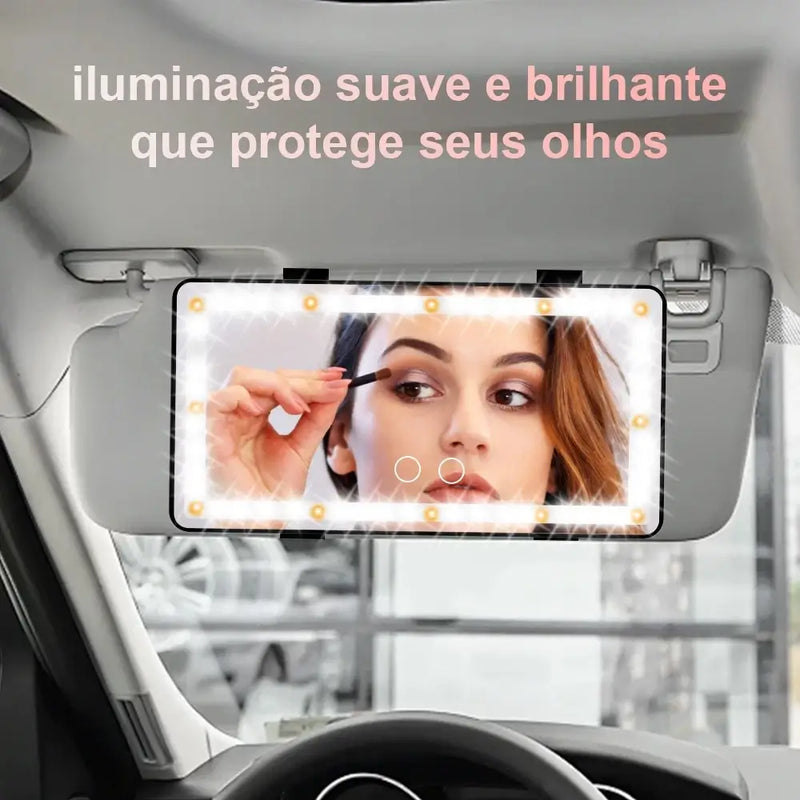 Espelho com LED Recarregável – Make Perfeita em Qualquer Lugar 💄