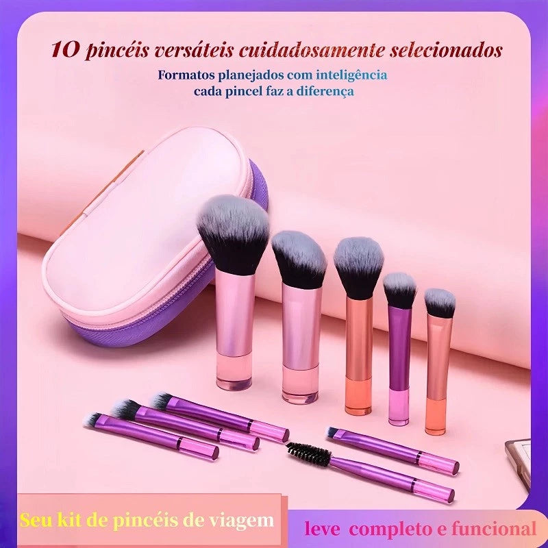 Conjunto de 10 pincéis + Bolsa para transporte
