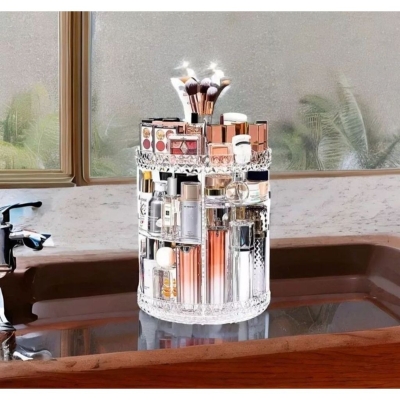 Organizador De Cosmético Maquiagem Acrílico Giratório 360º Acrílico Giratório 360º Torre
